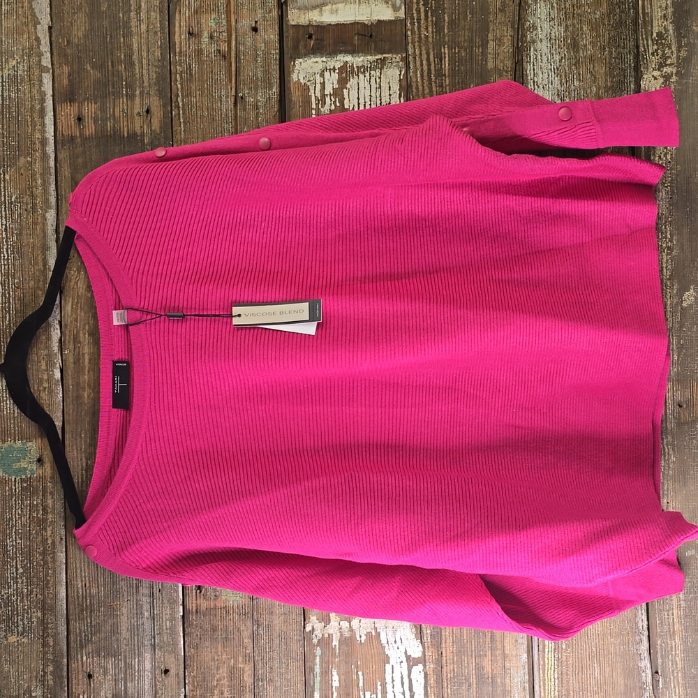 Tahari Pink Crew Neck Sweater